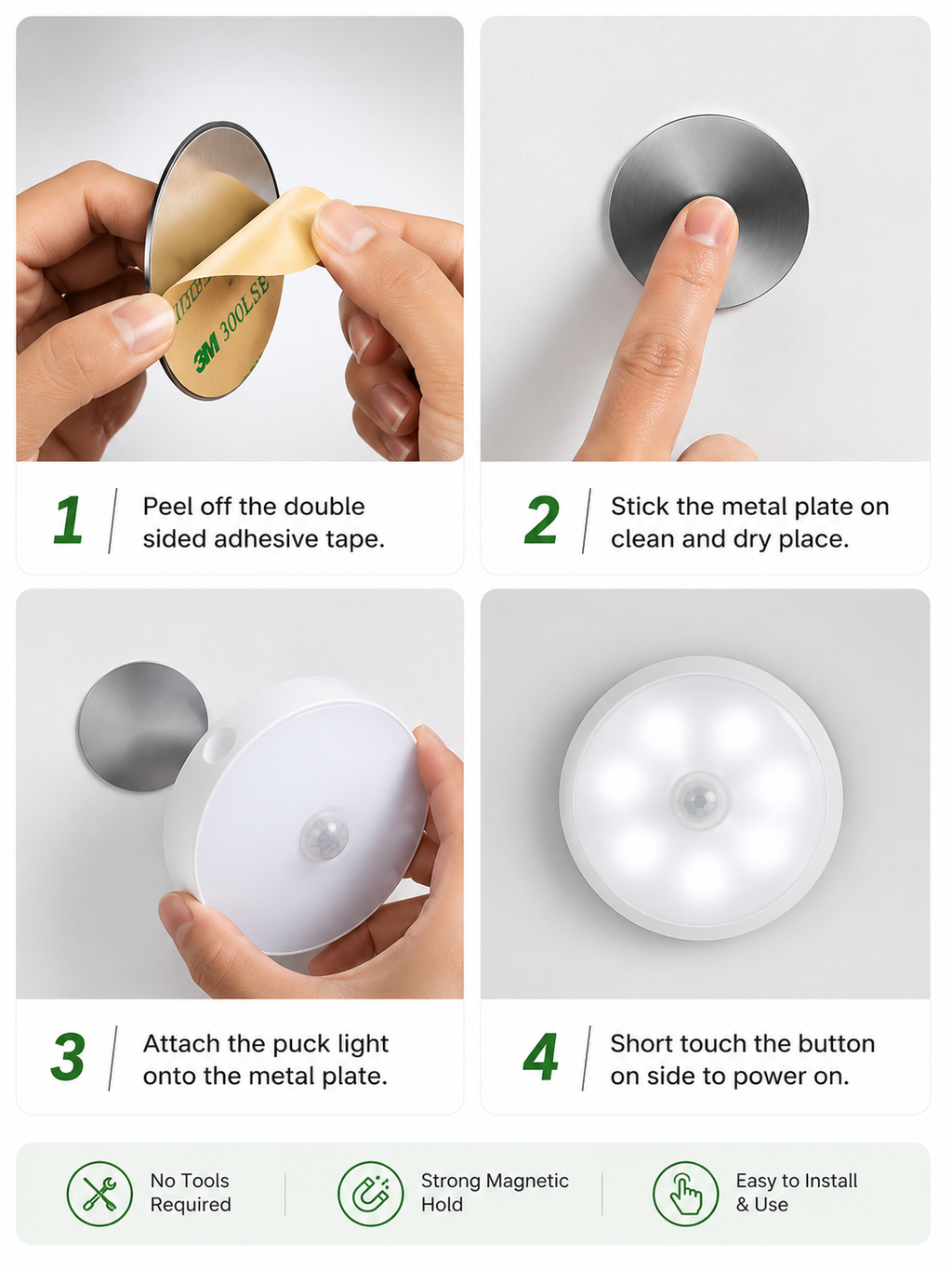 Motion Sensor LED Light – Wireless Rechargeable Night Light